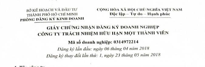 Giấy chứng nhận Đăng ký Doanh nghiệp